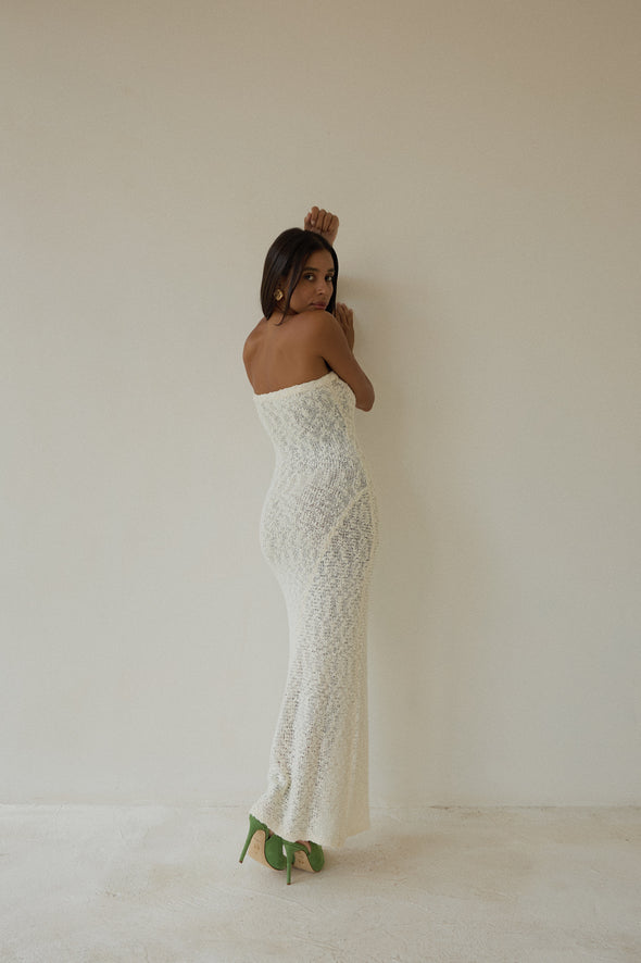 ELV KNIT DRESS creme