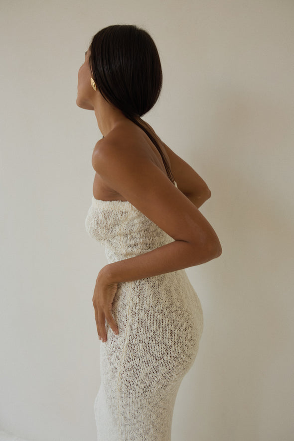 ELV KNIT DRESS creme