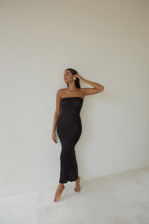 ELV KNIT DRESS noir