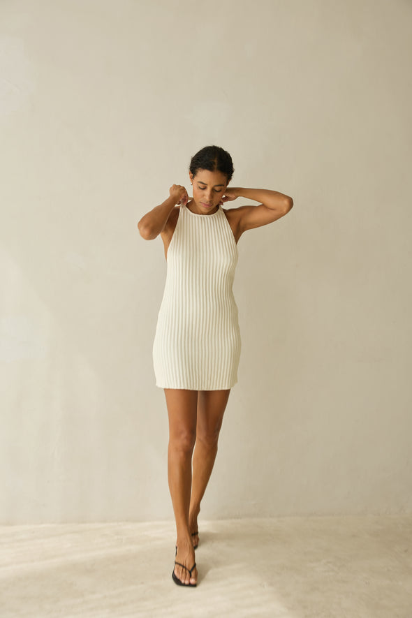 Mini Halter Dress creme