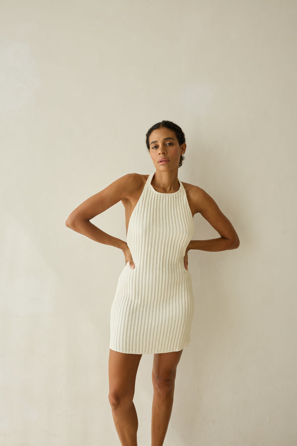 Mini Halter Dress creme