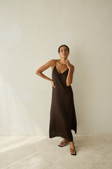 SLIP DRESS cacao