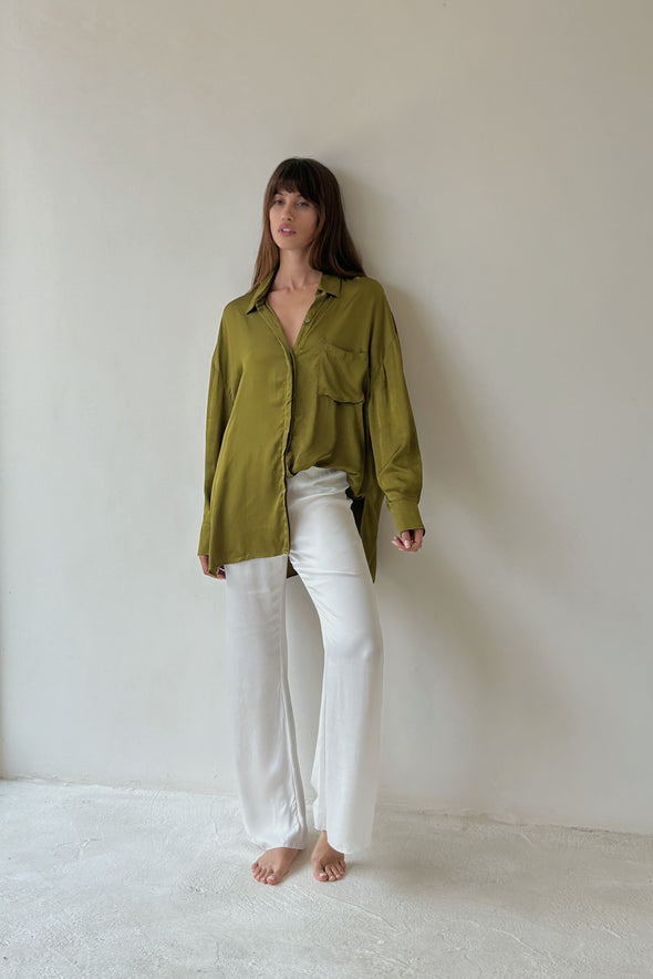 HUE BUTTON UP pistachio