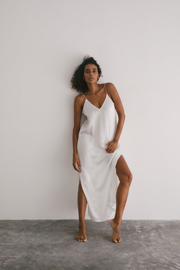 SILK SLIP DRESS dove