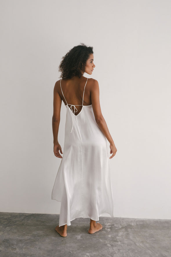 SILK SLIP DRESS dove