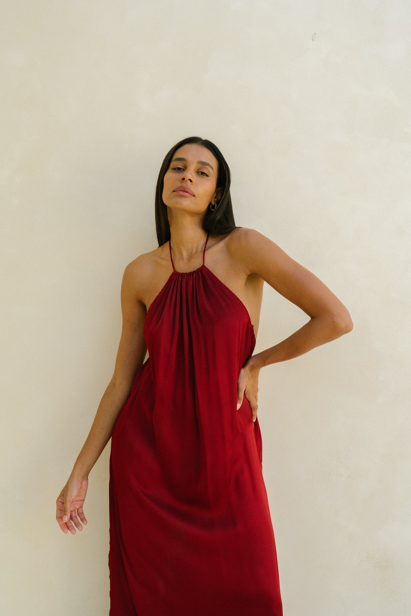 dark cherry red dress CEI DRESS deep cherry – BAHHGOOSE