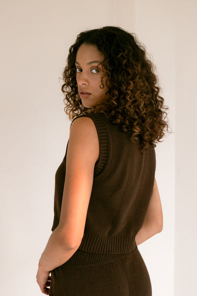 Vest Sweater espresso