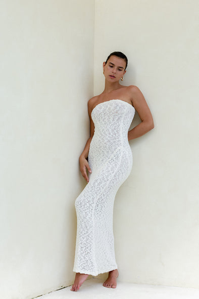 ELV KNIT DRESS creme