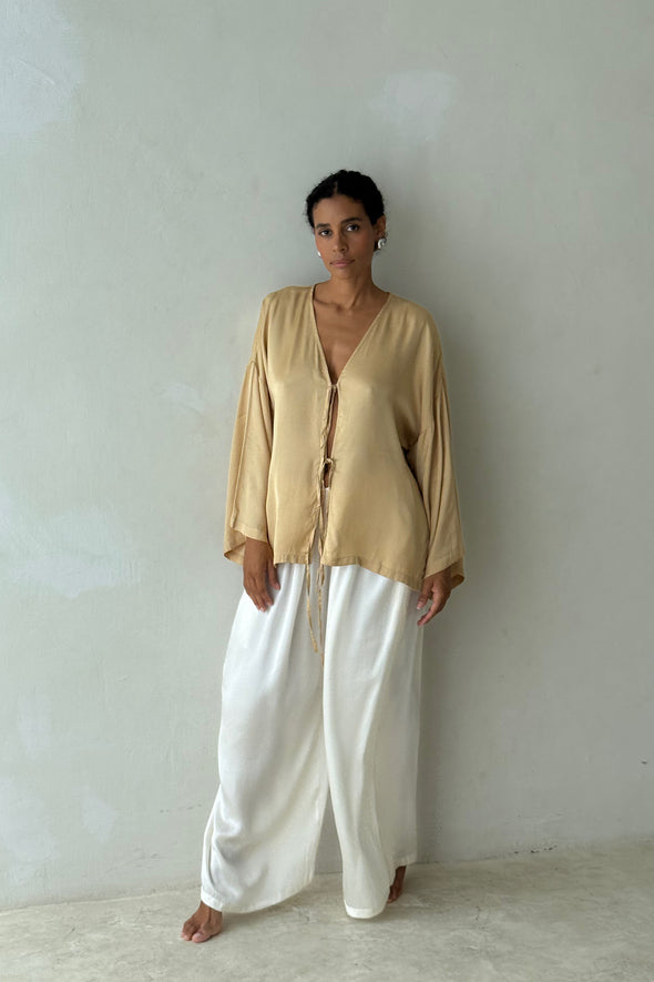 LUE TIE TOP latte