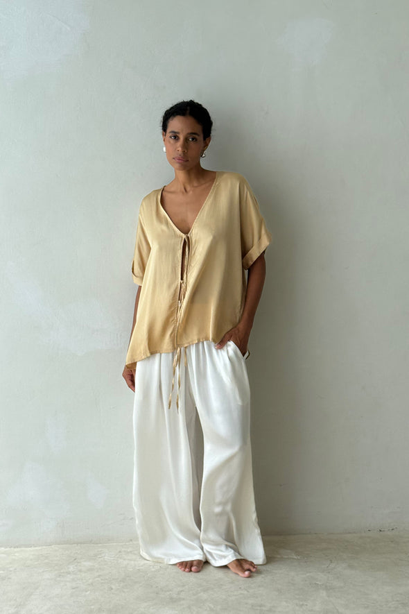 WOV TIE TOP latte