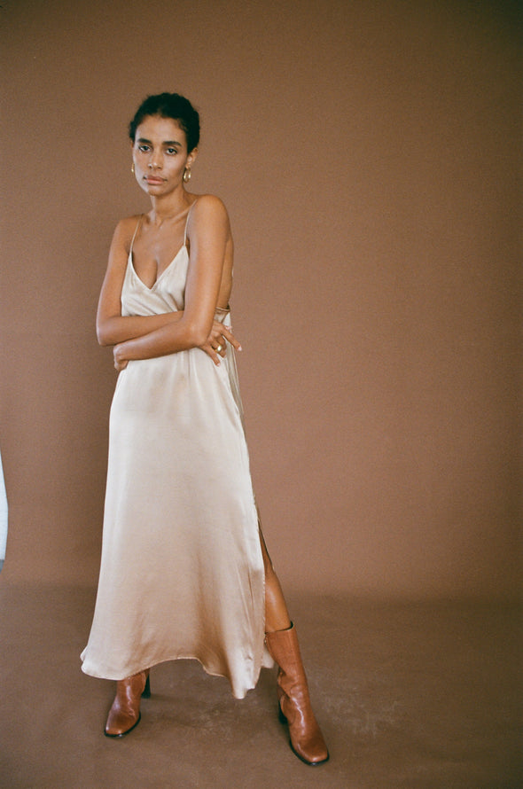 SLIP DRESS nude