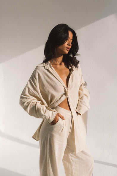 KER BUTTON UP natural