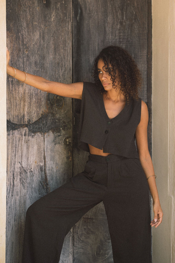 ONA BUTTON UP charcoal
