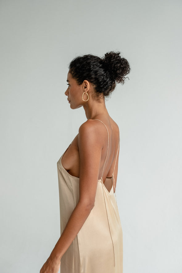 SILK SLIP DRESS nude